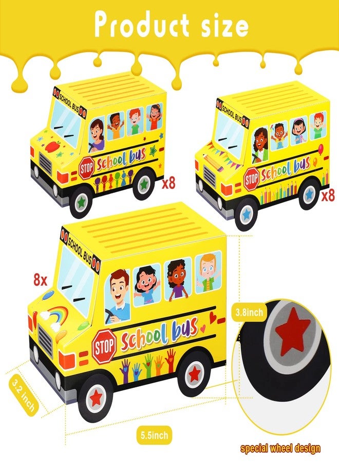 PerKoop 24 Pieces Back to School Treat Boxes School Bus Treat Boxes Yellow Bus Decoration Box for Kids Student Birthday Welcome Back to Classroom Party Candy Cookies Small Gift Decoration Supplies - Image 2